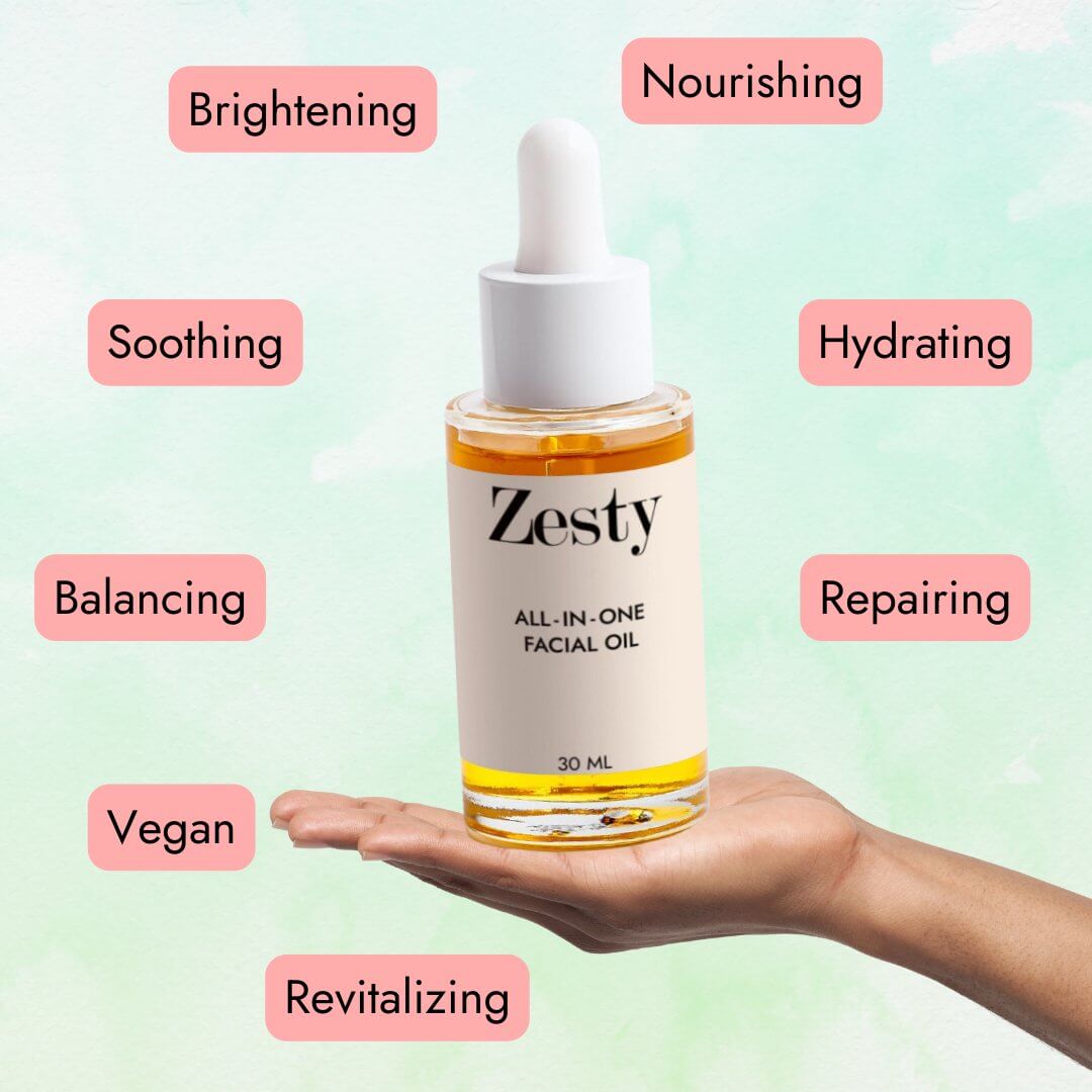 All-In-One Facial Oil - Zesty Beauty LTD - Adds glow - Avocado Oil (Ingredients) - Comforts